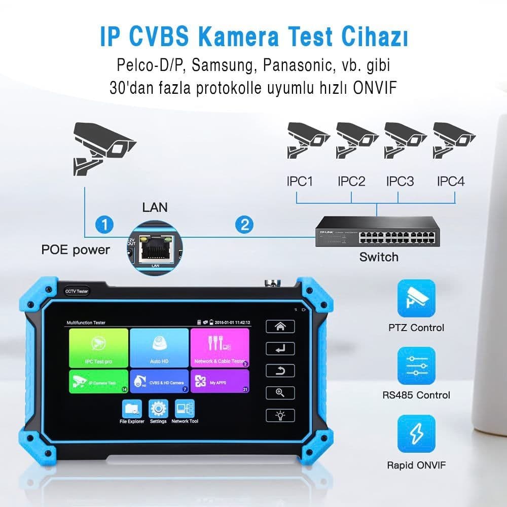 Novacom NVC-IPC5100 Plus Kamera Test Cihazı